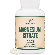 Magnesiumcitrat-Kapseln, 90 Kapseln (Citrato de Magnesio), 800-mg-Portionen, vegan, sicher, gentechnikfrei, glutenfrei, von Double Wood Supplemen