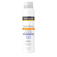 Neutrogena Clear Body SPF 50 Sonnenschutzspray, nicht fettend, breites Spektrum, Ganzkrper-Sonnenschutz, ideal fr fettige Haut, spendet Feuchtigkei