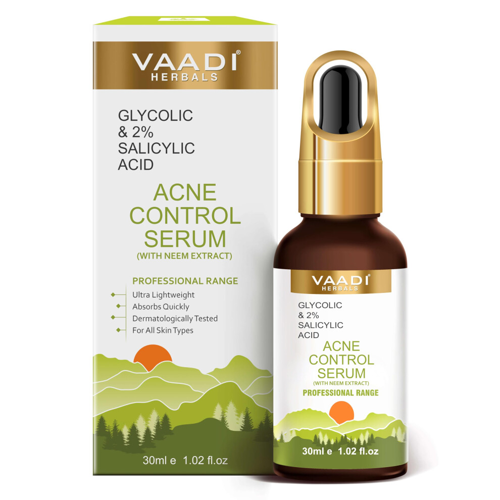 Vaadi Herbals Anti Acne Face Serum With Glycolic & 2% Salicylic Acid - 30Ml