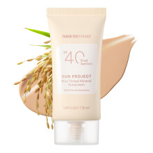Thank You Farmer, Nap Projekt, Rizs Tintelt Mineral Napsütötte Napvédő, SPF40, 1,69 fl oz (50 ml)