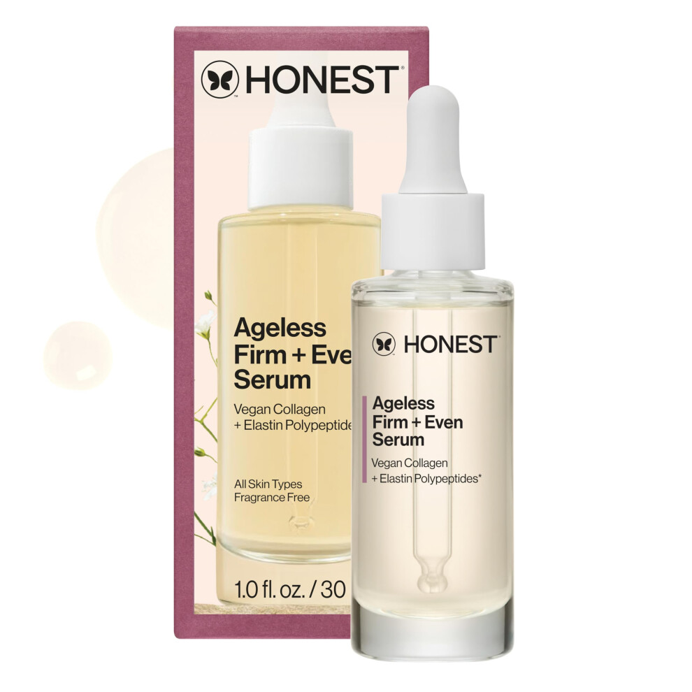 Honest Beauty Ageless Firm And Even Serum | Powered By Vegan Collagen And Elastin Polypeptides | Firmer-Looking Skin And Even Tone | Fragrance Fr