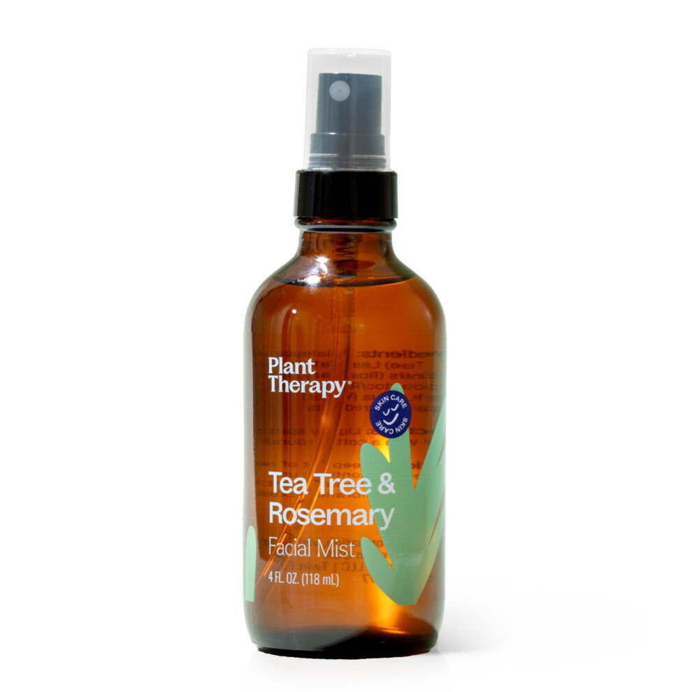 Plant Therapy Tea Tree & Rosemary Facial Mist 4 Oz Instantly Hydrates & Refreshes Skin Helps Minimize The Appearance Of Redness & Irritation