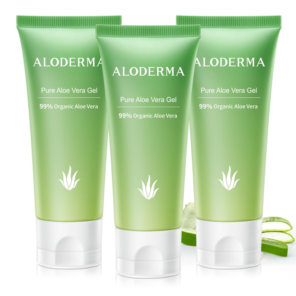 Aloderma 99% Organic Aloe Vera Gel For Face Made Within 12 Hours Of Harvest Natural Hydrating Pure Aloe Vera Gel For Soothing Skincare Moisturi