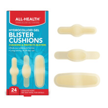 All Health Hydrocolloid Gel Blister Cushion Variety Pack 24 ct | Blister Prevention Kit Cushions & Protects Foot Heel and Toe