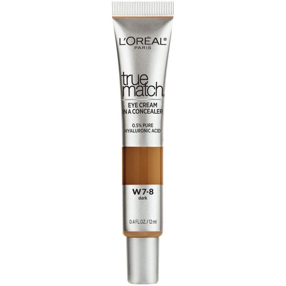 L’oréal Paris Lor?Al Paris True Match Eye In A Concealer 0.5% Hyaluronic Acid W7-8 0.4 Fl. Oz. Cream/Dark
