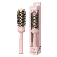 F3 Systems Wavy Thermal Brush(1.3 Inch) Cut Drying Time Self-Standing Round Quick Styling Brush Great Blowout Ceramic Coated/Ionic Thermal Bar