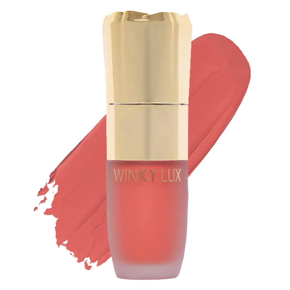 Winky Lux Cream/Coral Cheeky Rose Liquid Blush Gel- Blush With Buildable Color Lightweight Velvet Finish For Long Lasting Color Deep Blush Dar