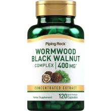 Piping Rock Wermut Schwarzwalnuss Kapseln 400mg | 120 Stück | Kräuterextrakt-Komplex