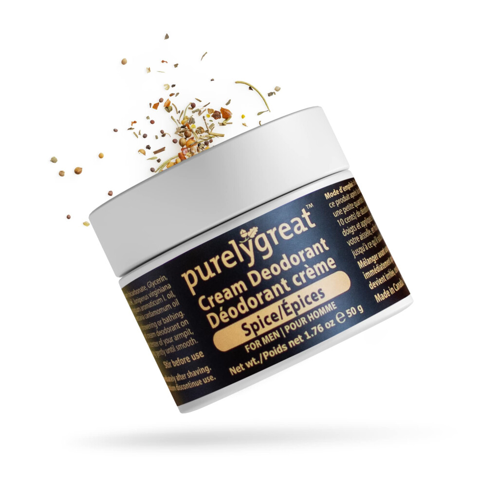 Purelygreat Cream - All Natural Mens Deodorant Long-Lasting Natural Deodorant For Daily Use Aluminum-Free Deodorant For Men Ewg Verified Handc