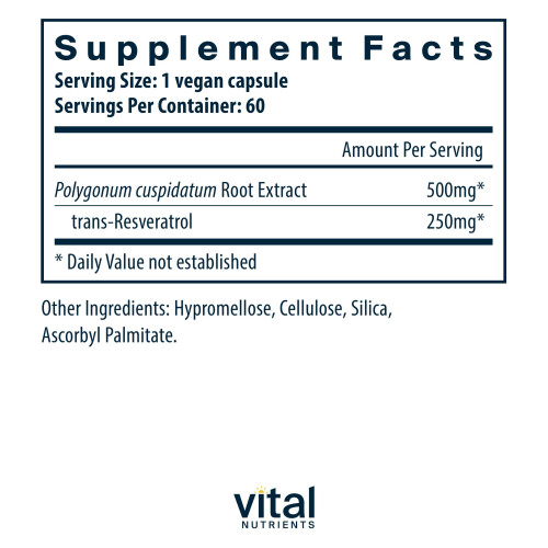 Vital Nutrients Vital Nutrients, Resveratrol, 60 vegane Kapseln 1