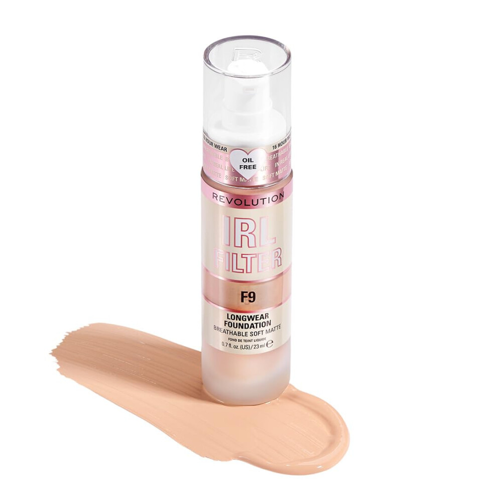 Revolution Beauty Lo Revolution Beauty Irl Filter Longwear Foundation Soft & Breathable Formula Medium To Full Coverage Matte Finish F9 0.7 Fl. Oz - Image 4
