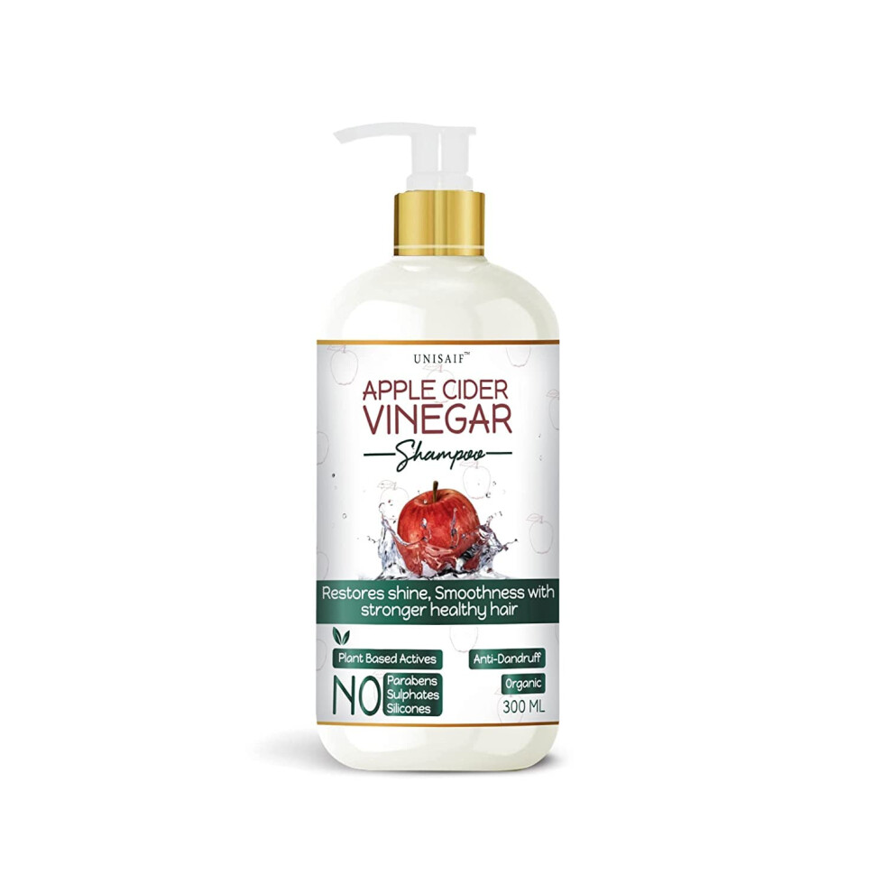 Unisaif Apple Cider Vinegar Shampoo - Anti Dandruff Shampoo | Daily Clarifying & Soothing Itchy Scalp Shampoo For Thinning Hair And Hair Loss | S