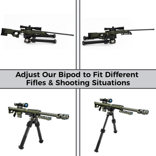 Rifle Bipod with Adjustable Joint Converter, Quick Detach Mount Rotatable Base  Hunting Accessories Feet 2