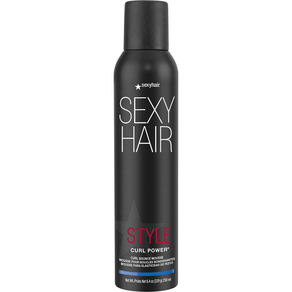 Sexy Hair Sexyhair Style Curl Power Curl Bounce Mousse 8.5 Oz | Control | Tames Unruly Curls | Adds Definition And Controls Frizz Light