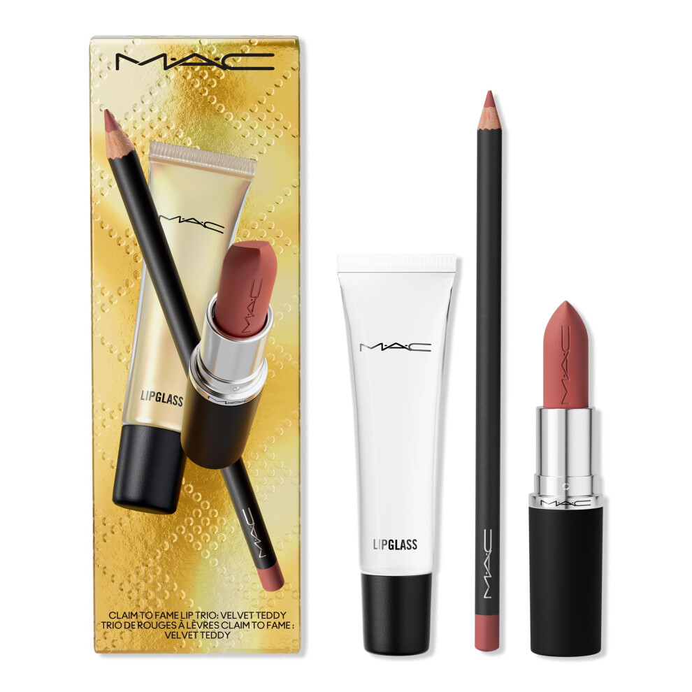 MAC Claim To Fame Lip Trio  Velvet Teddy  3 Piece Set
