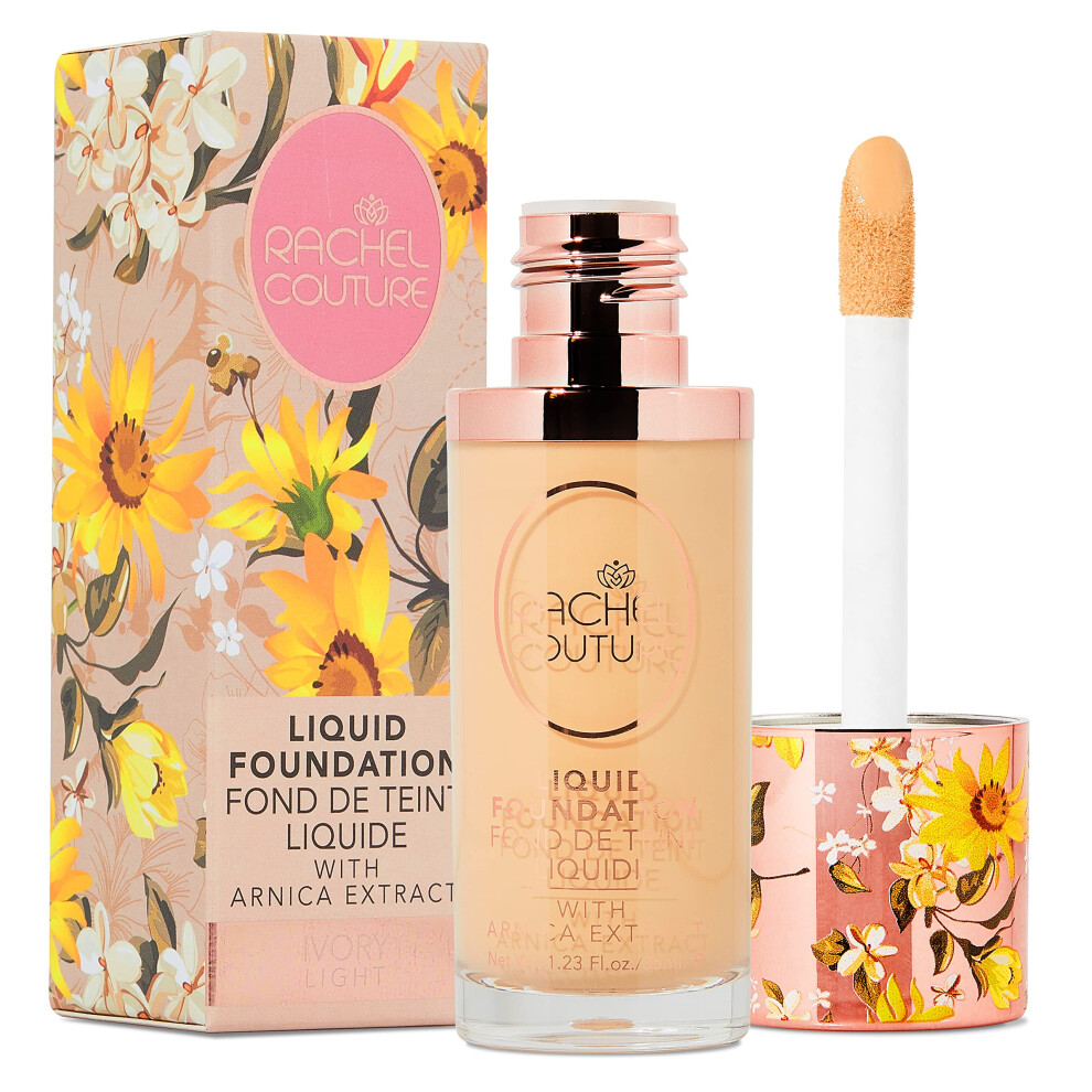 Rachel Couture Lightweight Liquid Foundation With Buildable Coverage & Matte Finish | Vegan & Cruelty-Free | Skin-Nourishing Arnica Extract Infusion