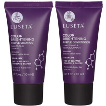Luseta Colour Brightening Purple Shampoo und Conditioner Reiseset fr blondes und graues Haar  angereichert mit Cocos Nucifera-l, um das Haar mit F