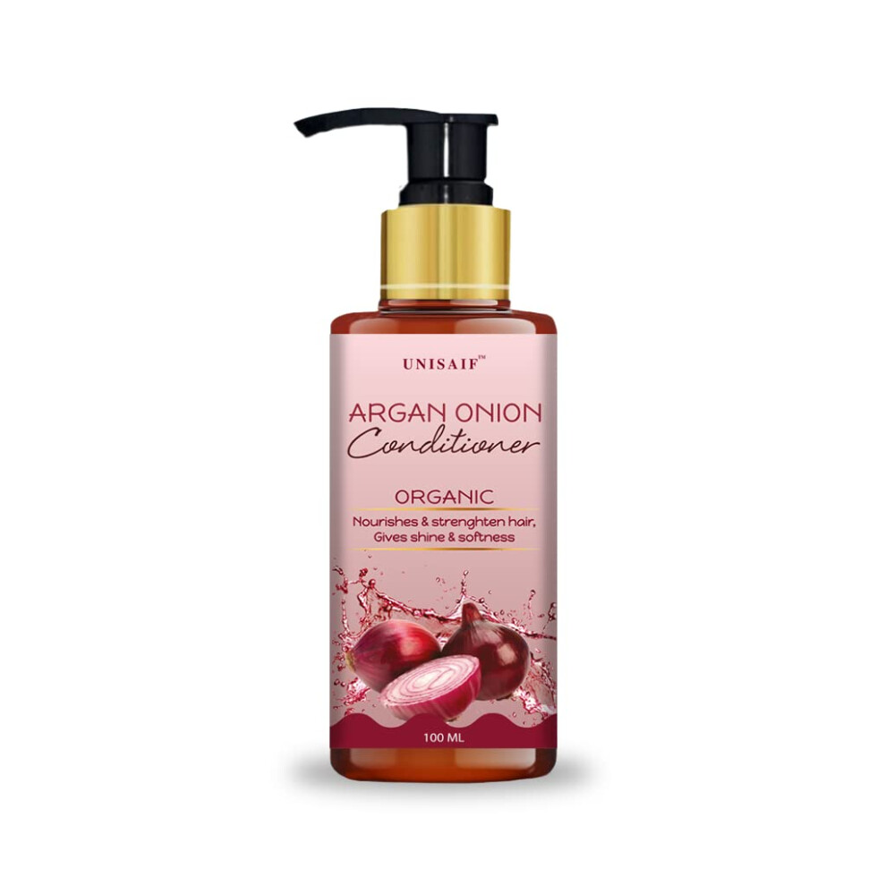 Unisaif Argan Onion Organic Conditioner - Nourishes & Strengthen Hair | Gives Shine & Softness | Deep Conditioner For Dry Damaged Hair | Sulphate
