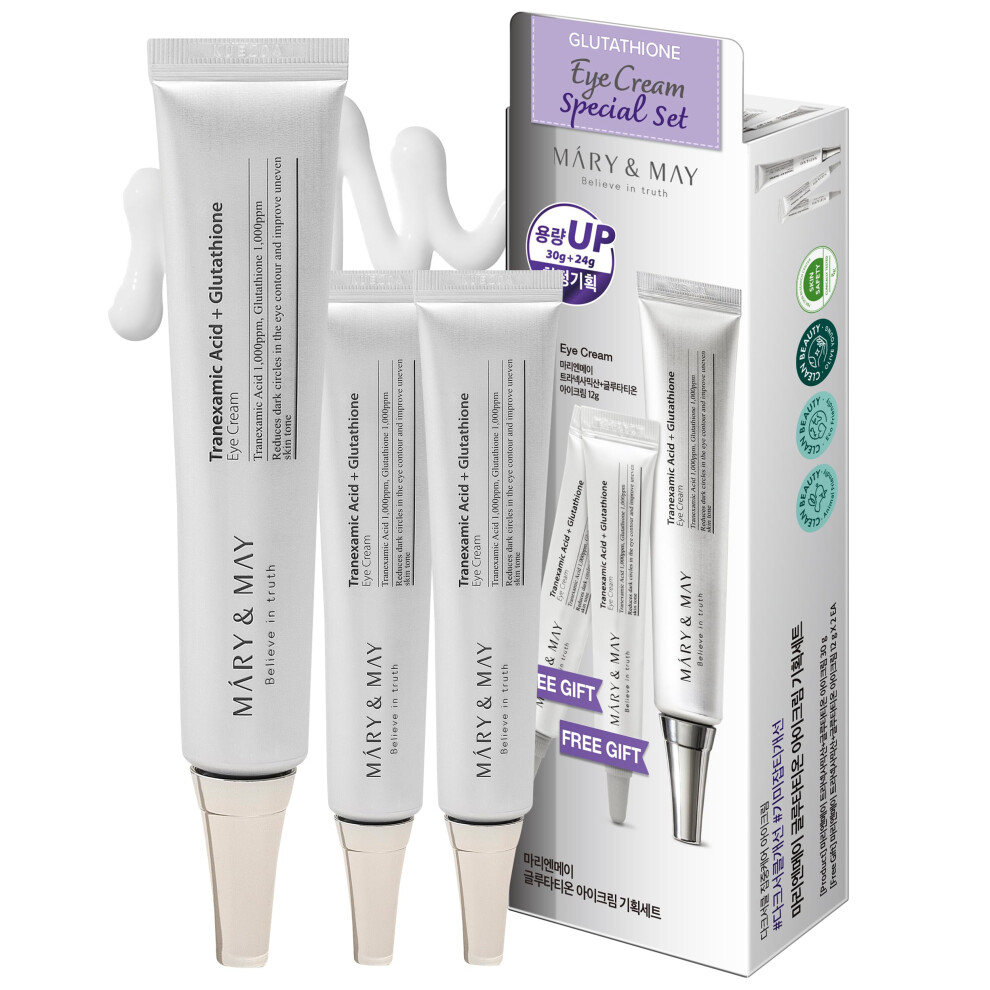Mary&May Glutathione Eye Cream Special Set - Powerful Antioxidant Reduces Dark Circles In The Eye Improve Uneven Skin Tone With Vitamin C 1.01