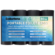 Sailortenx 80 Bolsas de Basura Compostables: 8 Galones, 5 Galones y Camping Descartables Biodegradables