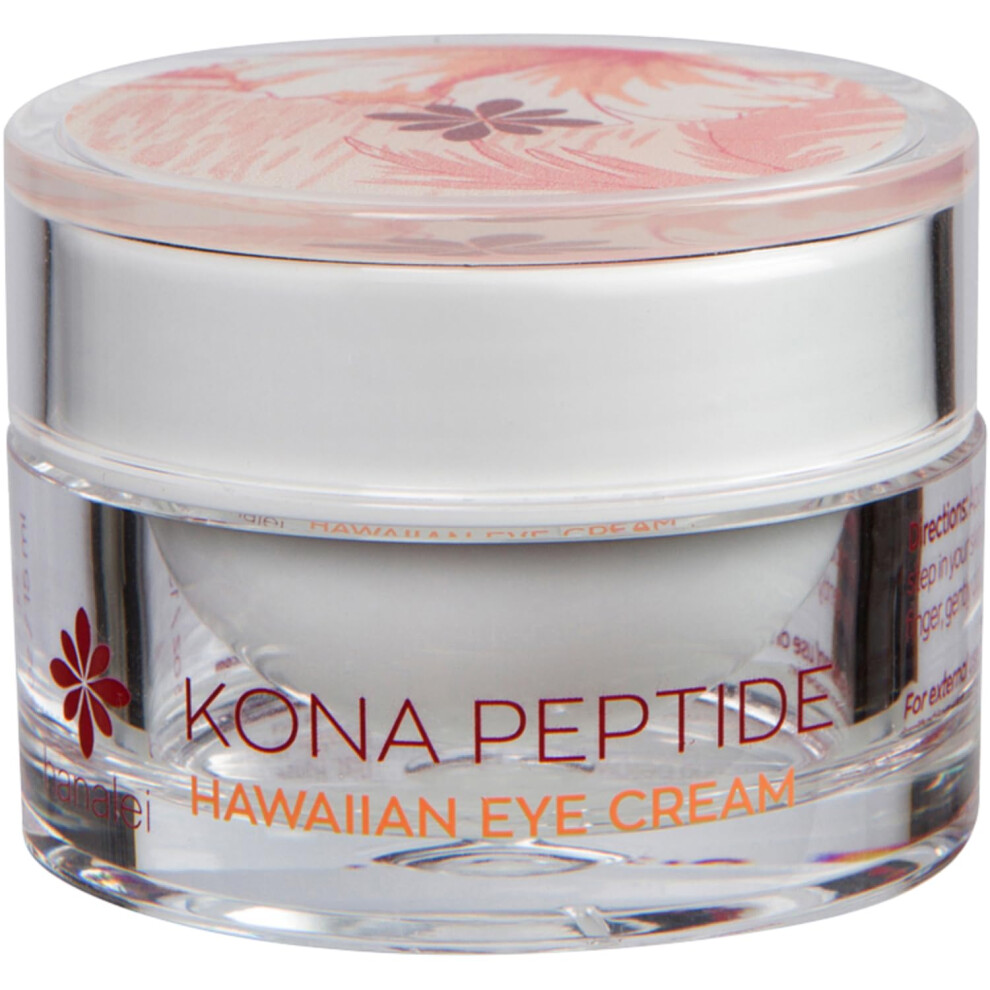 Hanalei Kona Peptide Eye Cream | Minimizes Wrinkles, Puffiness | Hawaiian Botanicals, Caffeine, Peptides | Hydrating Revitalizing Formula | Usa Made |