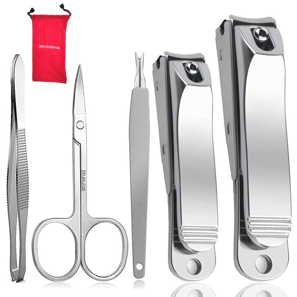 Baisibang Thick Toenail Clipper For Seniors - Large Nail Clippers For Thick And Ingrown Nails With Glass Nail File Premium Nail Cutter Fingernail Clipper