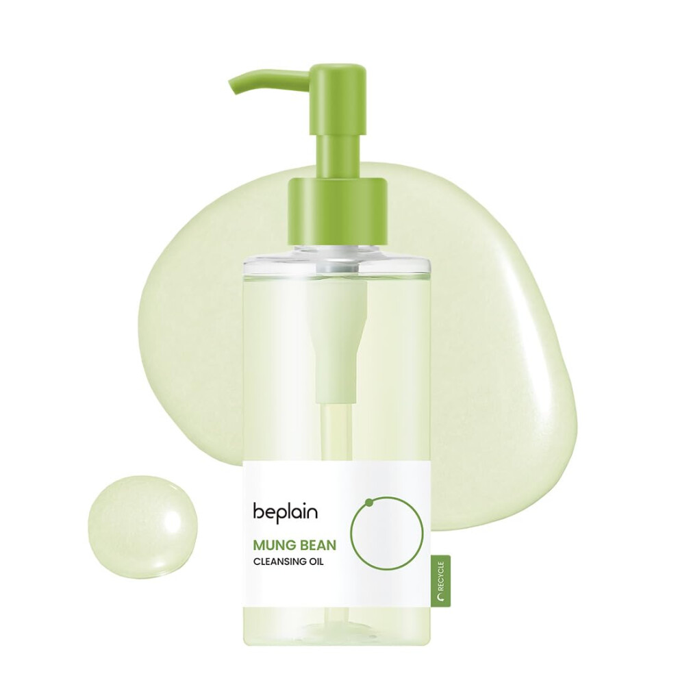 Beplain Mung Bean Cleansing Oil(6.76Fl.oz/200Ml)| Fragrance-Free | Non-Comedogenic Tested| Makeup Blackhead Remover & Deep Pore Cleanser| Suitabl
