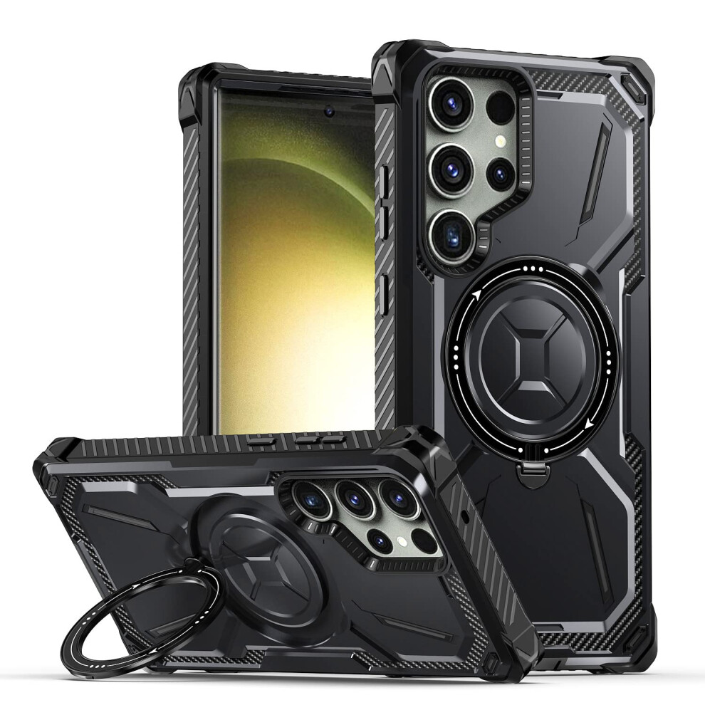 Magnetic Stand Case For Samsung Galaxy S22 Ultra Compatible With Magsafe Wireless Charger, Black 820064756695