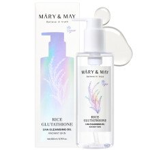Mary&May Rice Glutathione LHA Cleansing Oil - Pulizia profonda dei pori Rimozione di punti neri e bianchi - Struccante coreano con olio di crusca