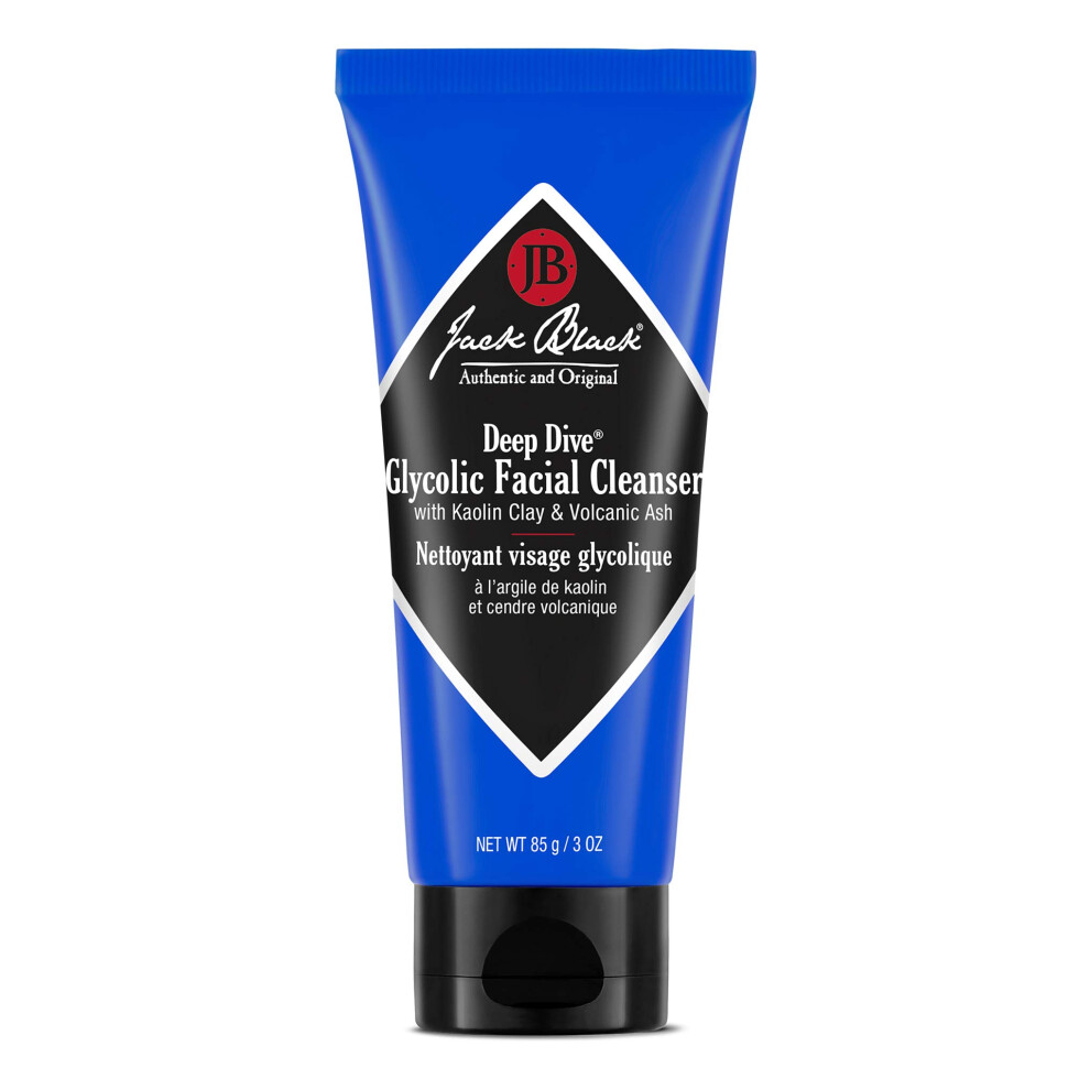 Jack Black - Deep Dive Glycolic Facial Cleanser  3 Fl Oz - Clay-Based Cleanser  PureScience Formula  Facial Cleanser and Mask  Recommended for No