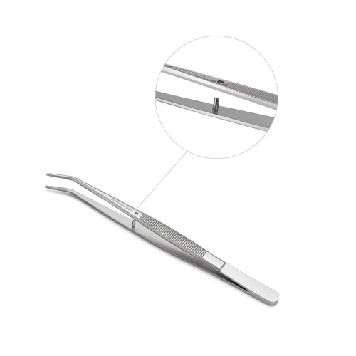 Pinzas de Acero Inoxidable, con Punta Curvada y Serrada, 5PCS 1