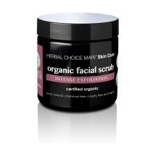 Organiczny peeling do twarzy marki Herbal Choice Mari (4 Fl Oz Jar) - Intensywnie zluszczajacy peeling do twarzy i zel do mycia z brazowym cukrem