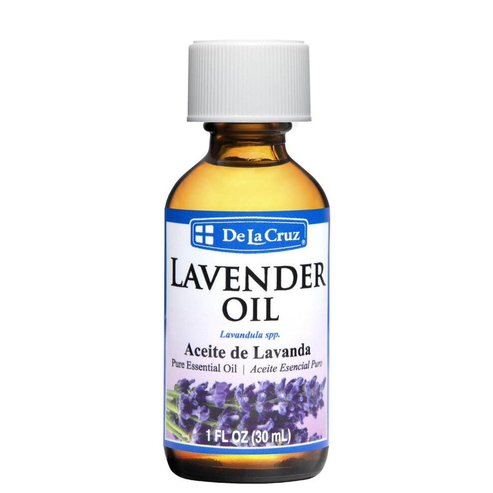 De La Cruz Lavender Essential Oil Steam-Distilled - 100% Pure Lavender Oil for Aromatherapy 1 FL. OZ.