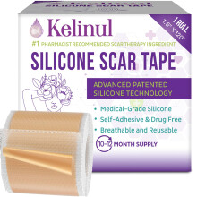 Kelinul Silicium Littekens Stickers (1,6 x 120"Rol) Littekens Verwijdering Tape voor Acne, C-Sectie, Keloid
