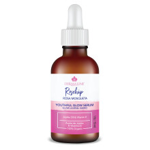 Dermaline Organic Rosa Mosqueta Nyponfröolja 100% Ren Serum för Ansikte med Jojobaolja och Vitamin E