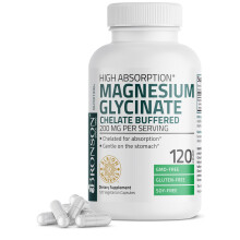 Bronson Magnesiumglycinat 200 MG pro Portion, hoch absorbierbar, schonend für den Magen, 120 vegetarische Kapseln