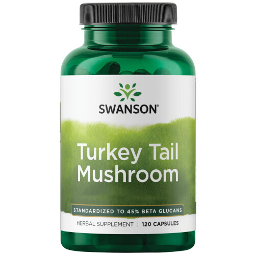 Swanson Turkey Tail Mushroom - Herbal Supplement - Natural Formula - (120 Capsules  500 mg)