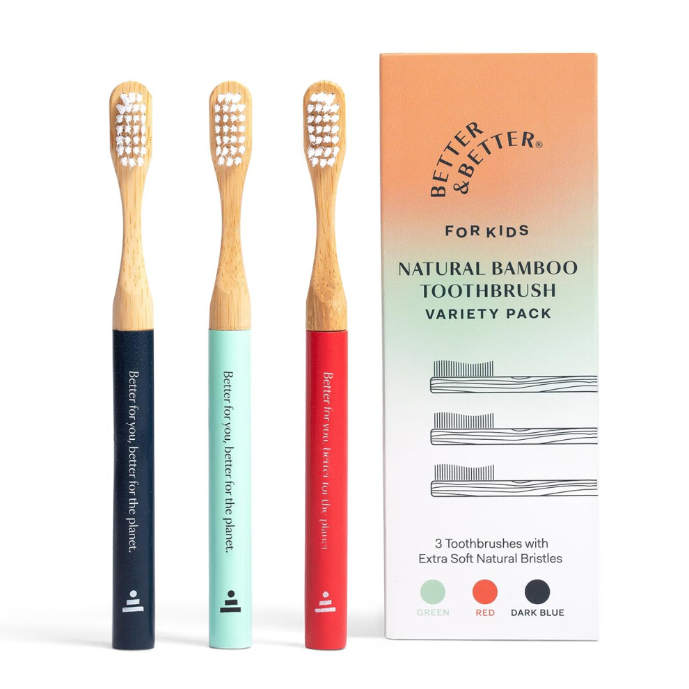 Better & Better Natural Bamboo Toothbrush for Kids | Extra Soft Bristle Toothbrush | 100% Plant-Based | Reusable Handle  Replaceable Brush Head |-image-OPC-PHXQG2V-NEW