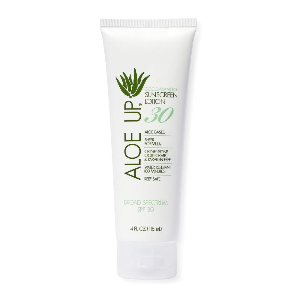 Aloe Up White Collection Sunscreen Lotion Spf 30 - Broad Spectrum Uva/Uvb Sunblock For Face And Body - With Aloe Vera Gel - Alcohol-Free - Reef-F