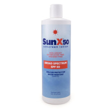 CoreTex Sun X 50 SPF Broad Spectrum Sunscreen Lotion - 16oz Bottle of Paraben Oxybenzone Octinoxate & Oil Free Sunscreen - No White Cast and W