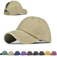 Fashion Style Ponytail Top Hats for Women Baseball Caps High Messy Bun Caps Ponycaps Dad Hats Solid Ponytail Khaki