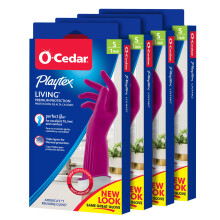 Playtex Living Reuseable Rubber Cleaning Gloves (Small 4 Pairs) Premium Protection Reusable Household Gloves