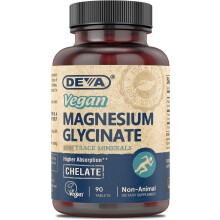 Deva vegano magnesio glicinato 300 mg per porzione con minerali in traccia di assorbimento pi elevato di magnesio chelato 90 compresse 90