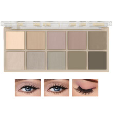 LZYLLS 10 nuancer Nude Matte Eyeshadow Palette Shimmer Naked Eyeshadow Palette ?jenskyggepalet Naturlig Flash Vandt?t Holdbar R?get Professionel