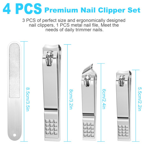 Νυχοκόπτες για Άνδρες & Γυναίκες, Σετ 4 PCS, Premium Νυχοκόπτες Ποδιών και Χεριών 1