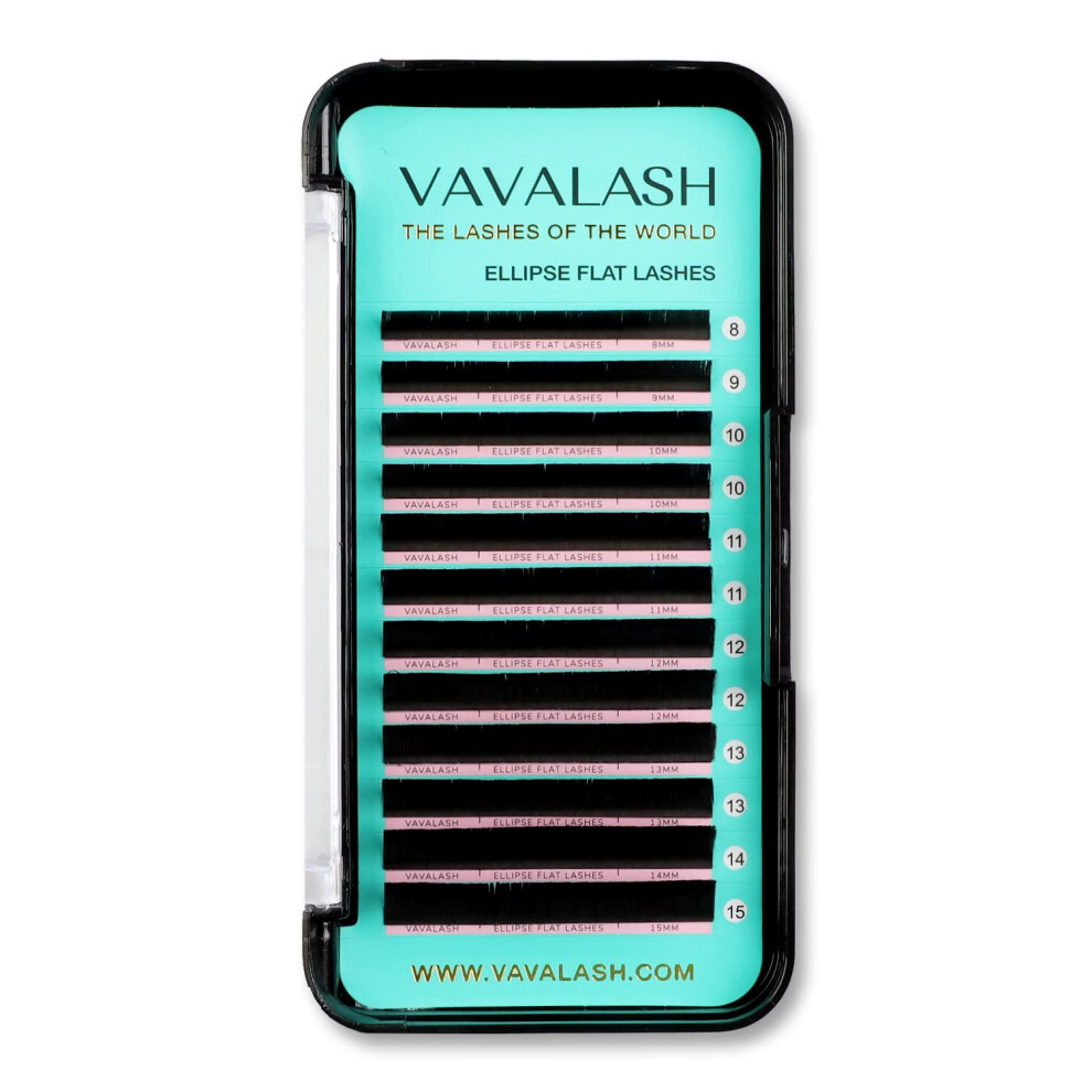 Vavalash Light/Black Ellipse Eyelash Extensions 0.15Mm Dd Curl 15Mm Flat Eyelash Extension Supplies Lashes Matte Individual Eyelashes Salon Use Mink False Las