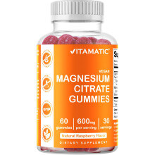 Vitamatic Magnesium Gummies 600 mg pro Portion 60 vegane St ck zur Entspannung von Muskeln, Knochen und Energieunterst tzung