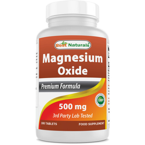 Best Naturals, Magnesiumoxid, 500 mg, 180 Tabletten