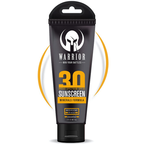 Loo protetor solar Warrior FPS 30 - Loo protetora resistente  gua Reef Safe com frmula mineral - Protetor solar no txico para pele sens