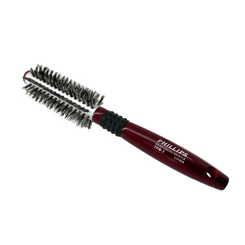 Philips Escova Phillips Cermica Trmica Escova de cabelo redonda de 1,5 polegadas 100% cerdas de javali puras e cabo ergonmico de madeira de faia - Cab 1